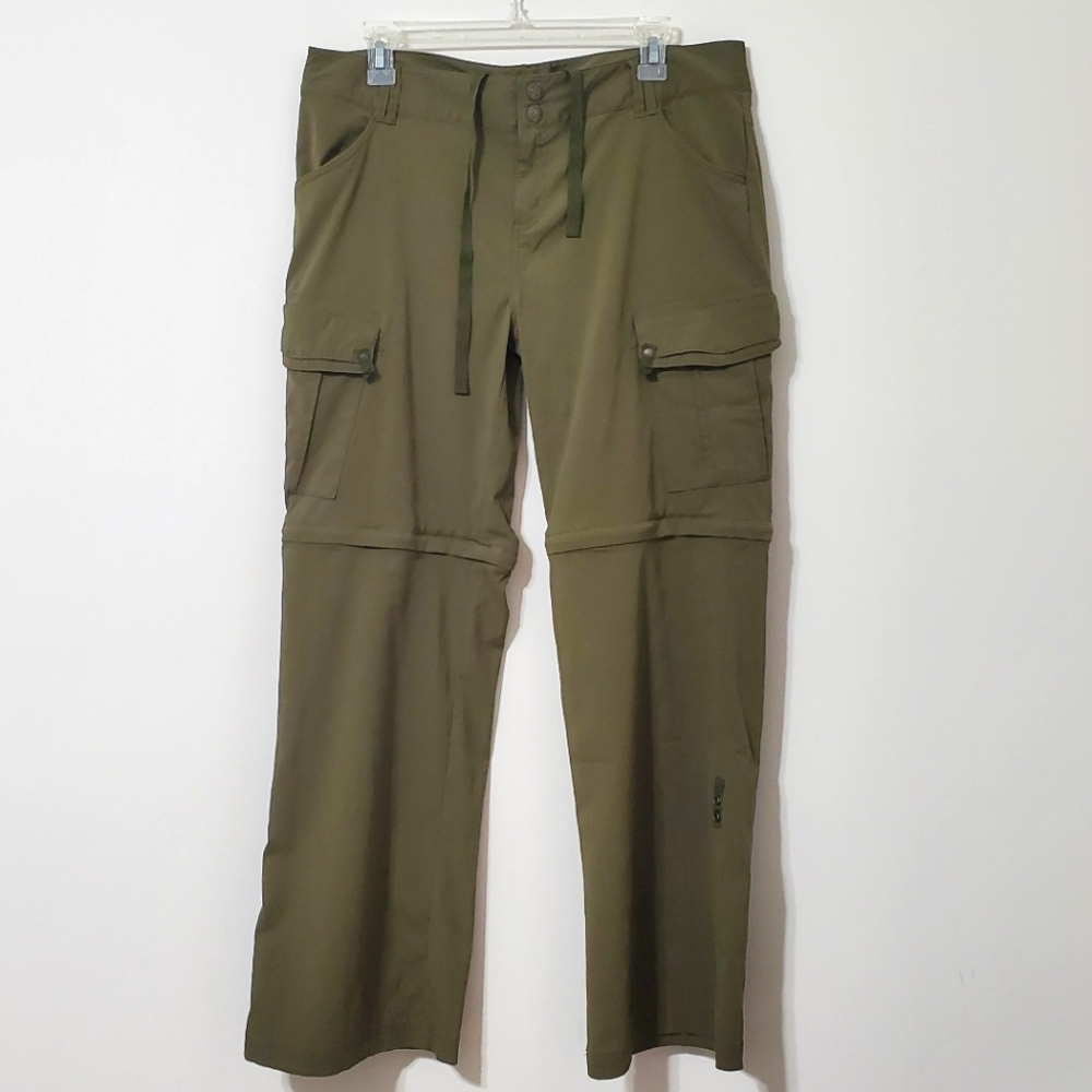 Prana Convertible Pants Olive Green Womens 14